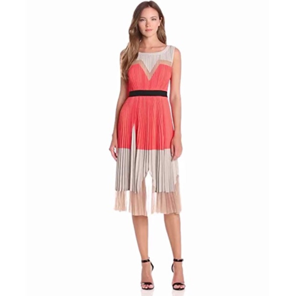 BCBG Lucea Color Blocked A-Line Dress